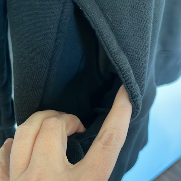 Vintage Adidas Trifold Black Logo Hooded Kangaroo Pockets Sweatshirt Sz Large - Picture 5 of 8